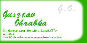 gusztav ohrabka business card